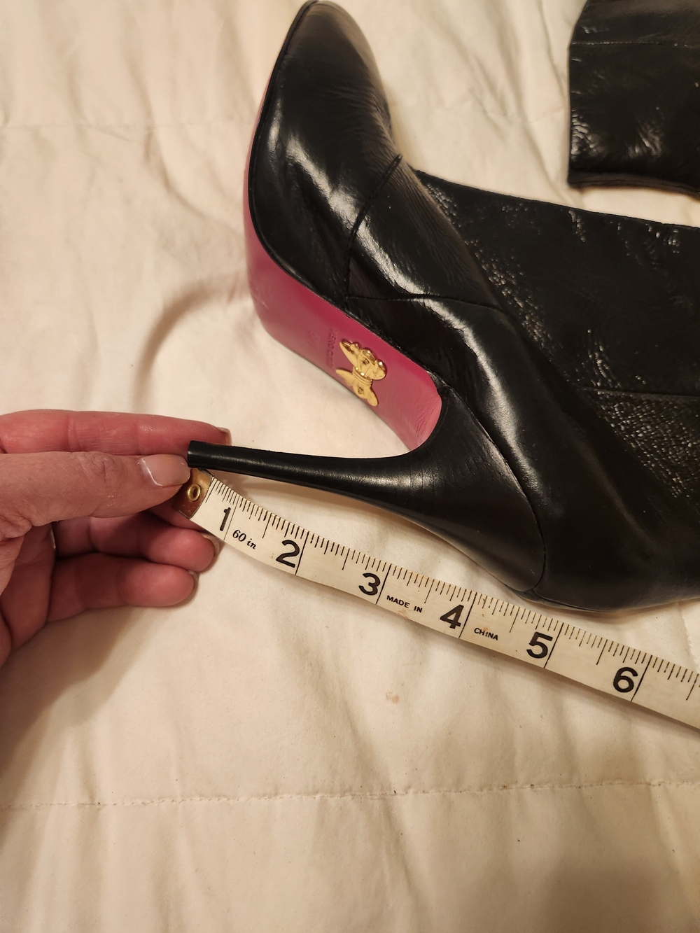 Betsey Johnson Black Pointed Toe Ankle Boots with Gold Button Accents - Picture 10 of 10